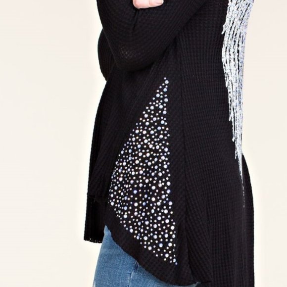 NWT Vocal biker harley angel wings bling SM-3X black rhinestones rocker thermal - Picture 5 of 5